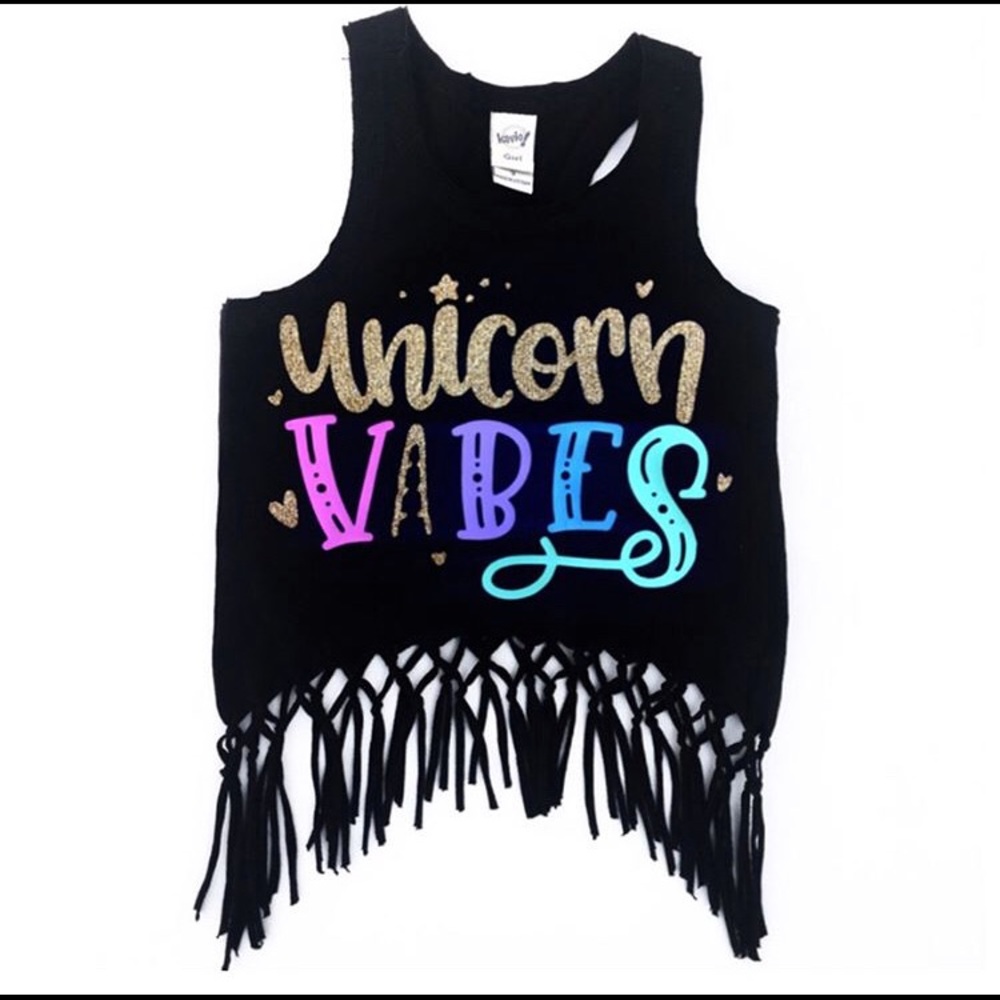 Unicorn Vibes kid crop top